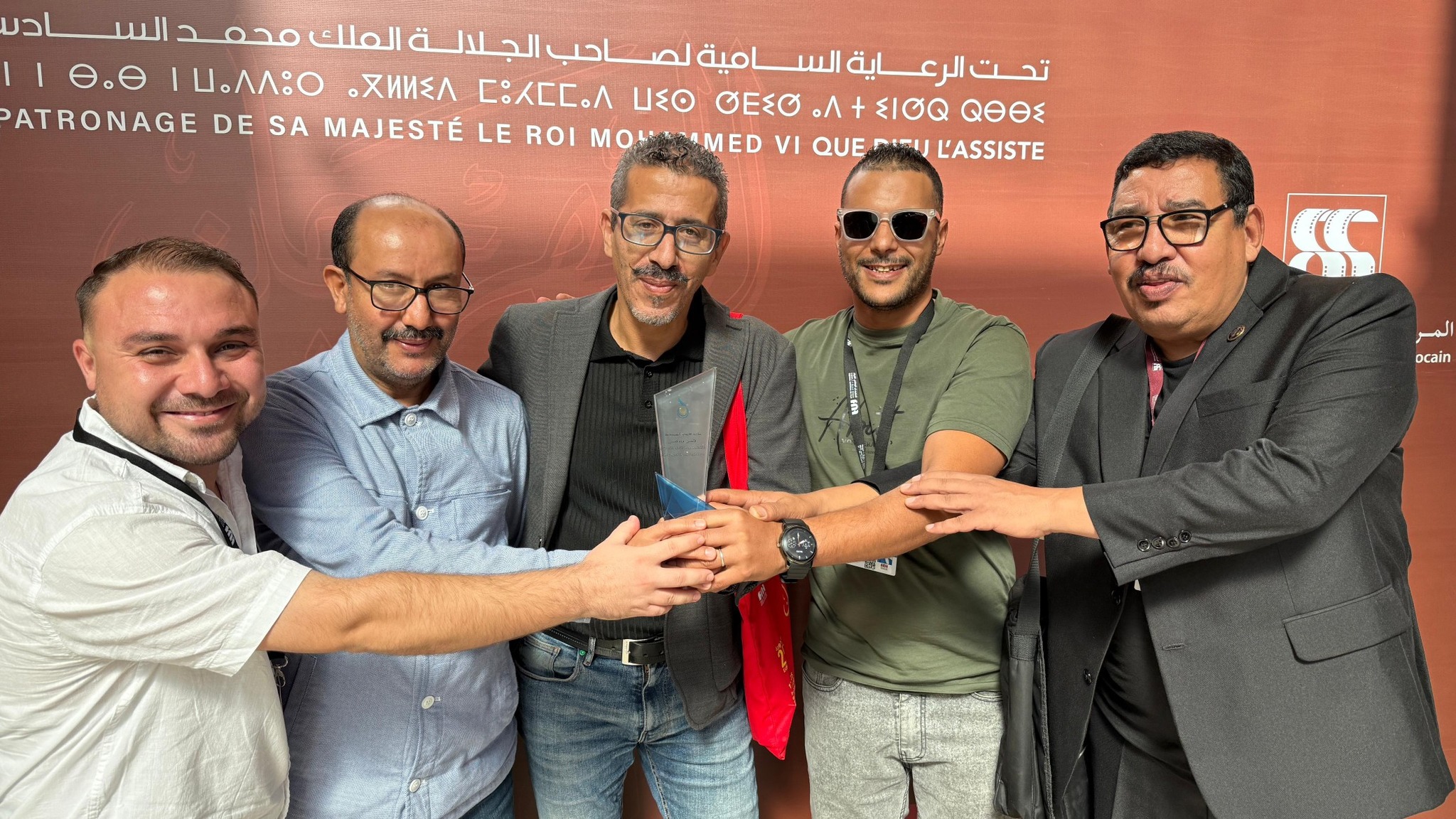 احتفاء بجائزة الأندية لأحسن فيلم قصير أعضاء اللجنة مع المخرج رشيد زكي