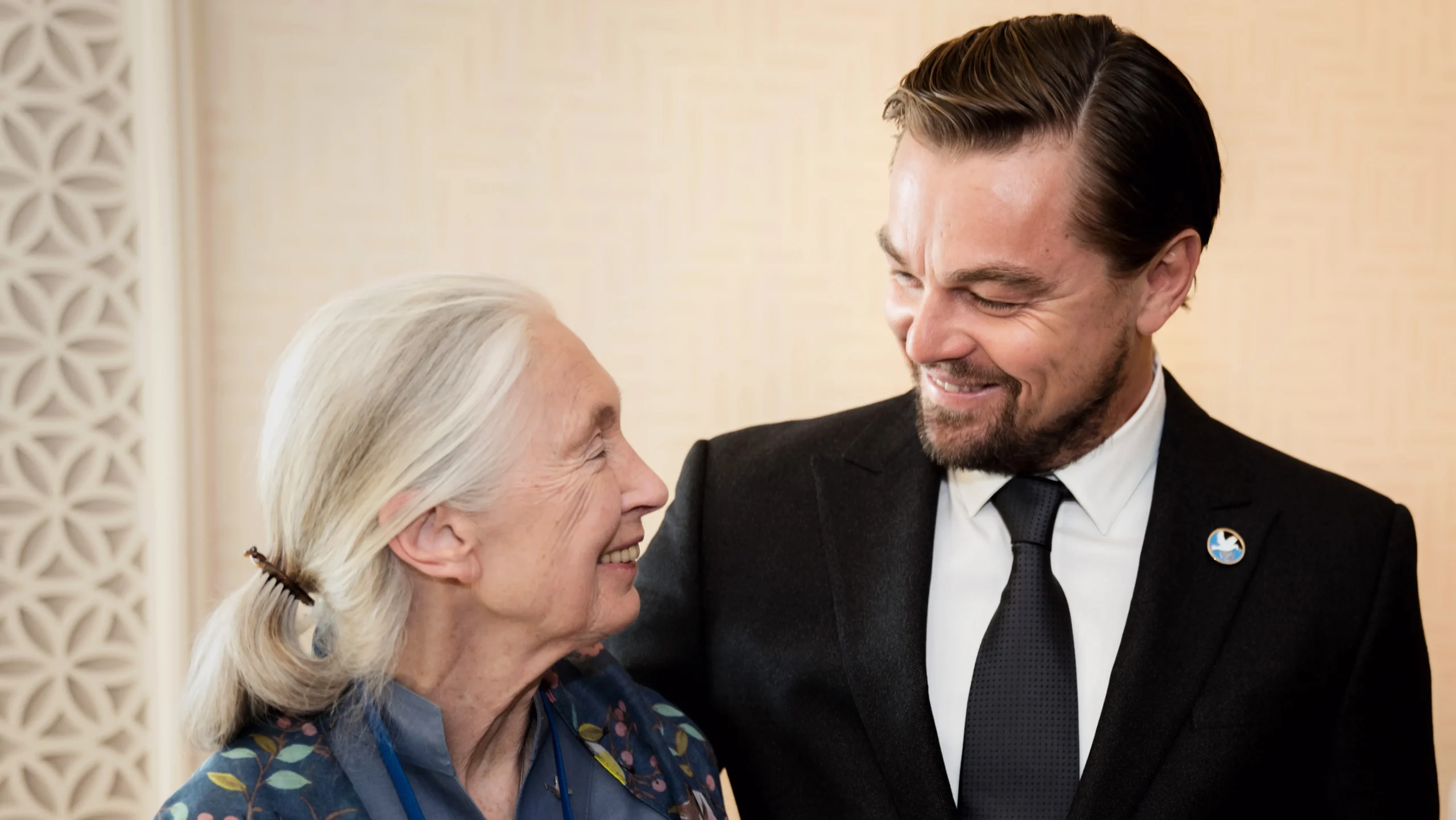 Jane Goodall and Leonardo DiCaprio